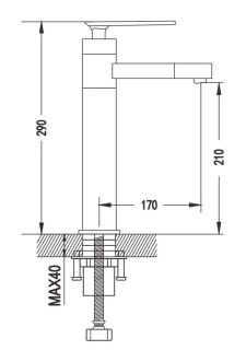 Смеситель для раковины Shevanik S6611H с поворотным носиком чёрный/хром